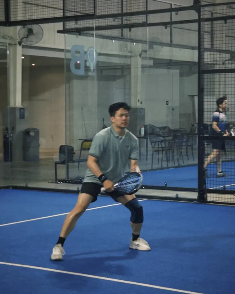 A player lunging for the ball