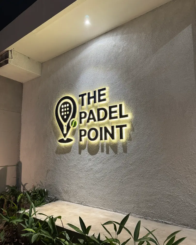 Lit The Padel Point sign