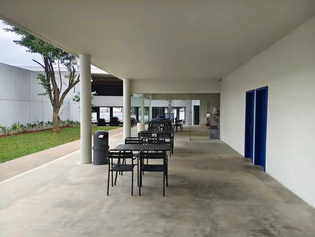 Covered terrace looking onto the garden