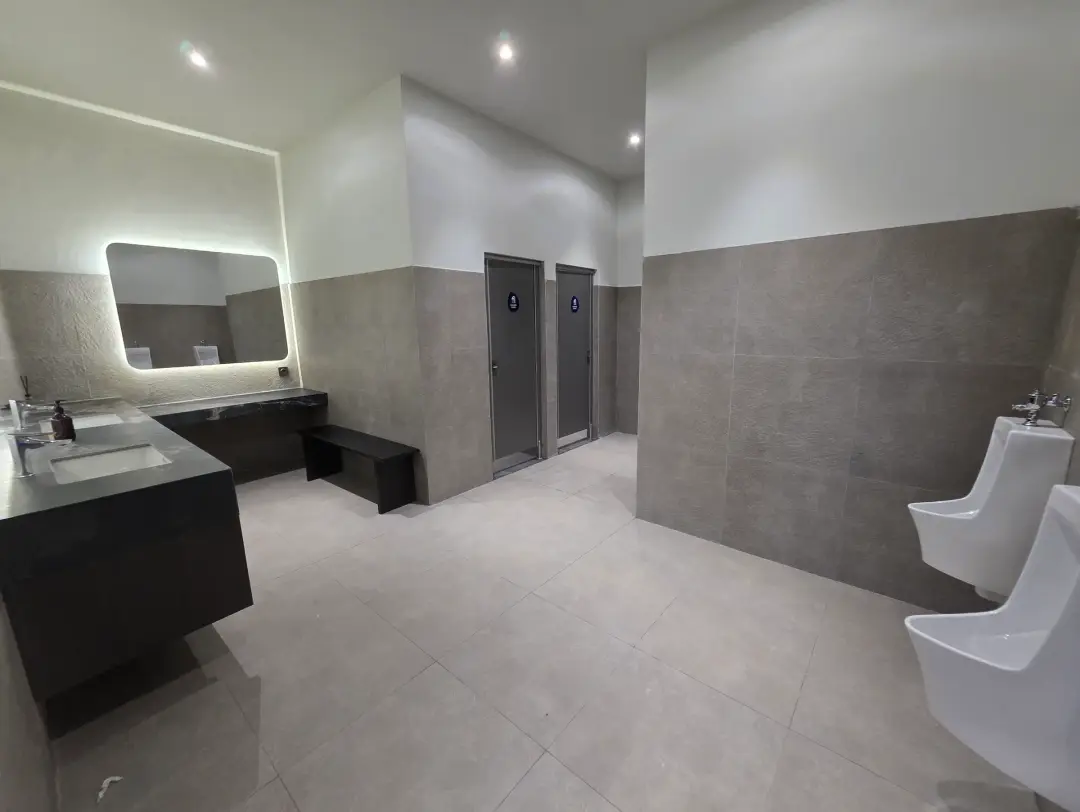 Bathroom with shower cubicles